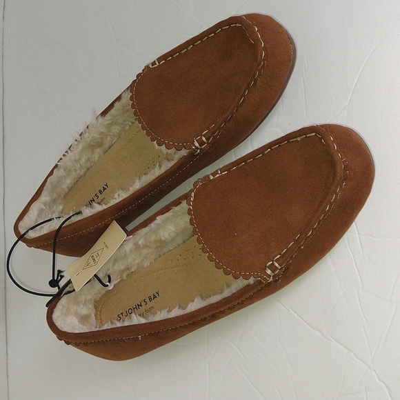 ST.John's Bay Colville Faux Suede Fur Lining Loafers Moccasins Winter Shoes - Picture 13 of 14